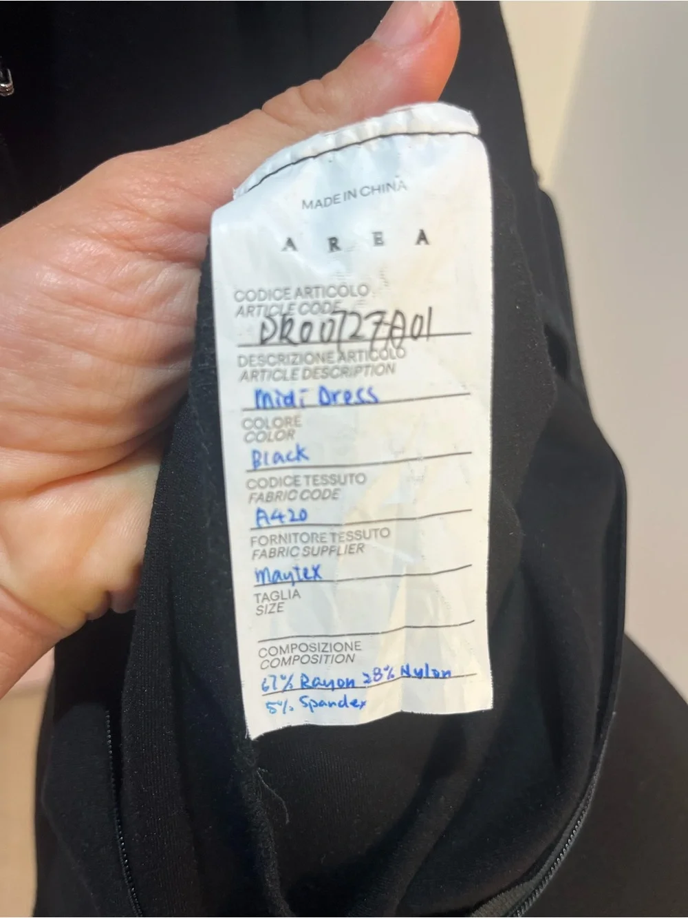 AREA Nameplate Tank Minidress